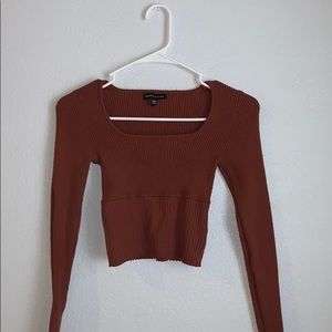ribbed crop long sleeve